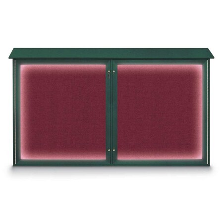 United Visual Products Double Door Enclosed Radius EZ Tack Board, 60"x36", Black/Blue UV7004EZ-BLUE-BLACK